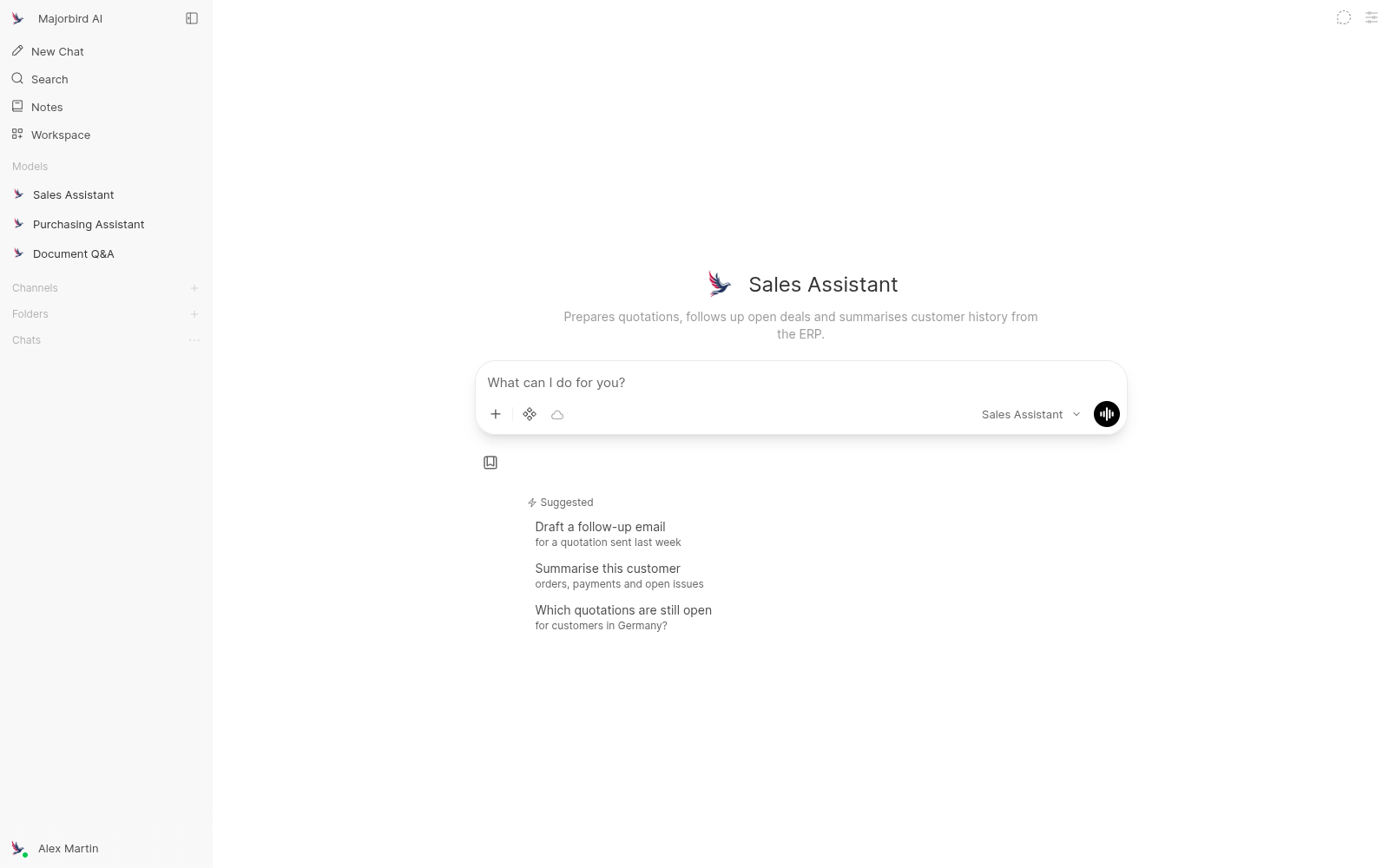 Inicio del portal con tres asistentes fijados